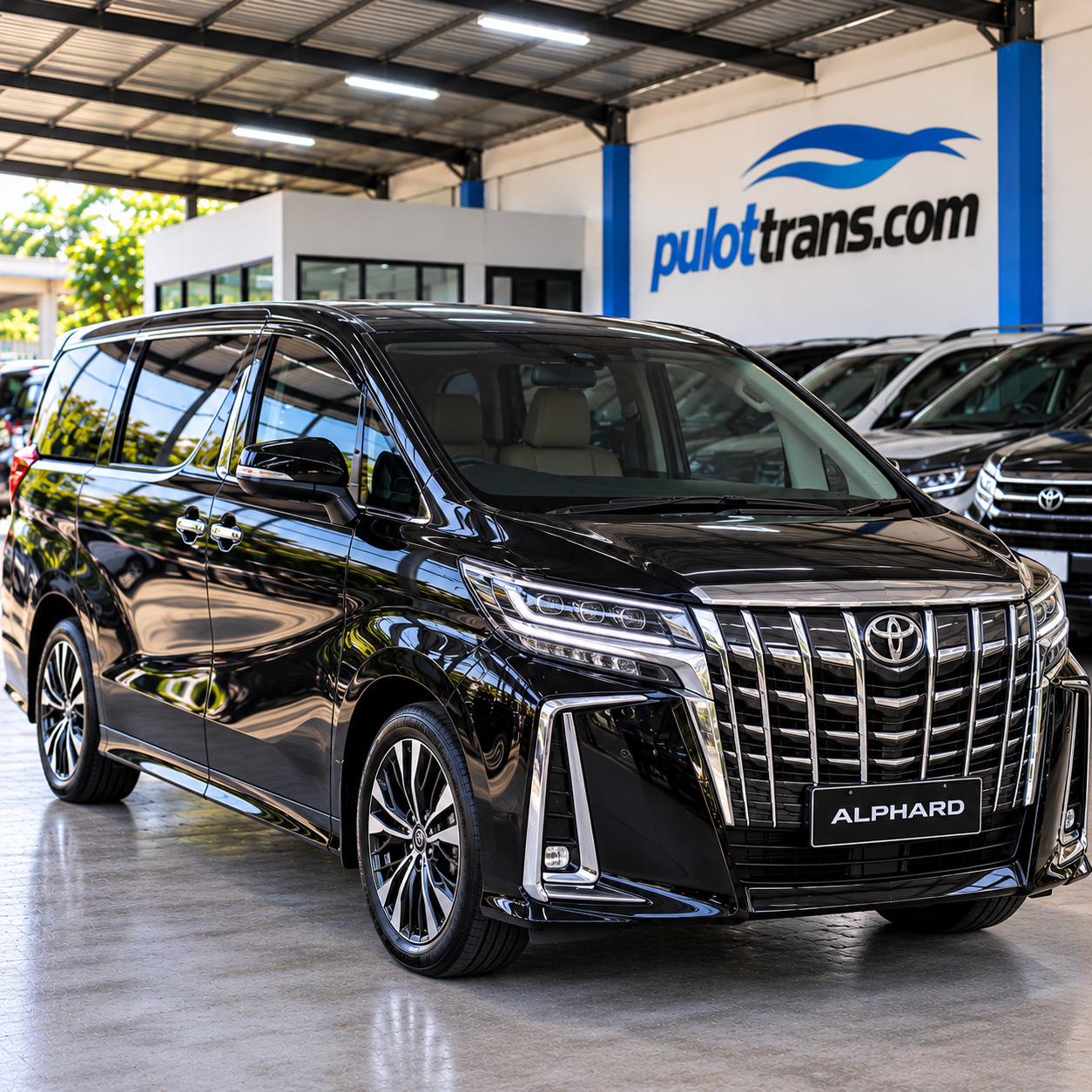 Alphard Hitam di Showroom Mewah